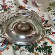 Saucière en métal argenté ancienne estampillée Birks