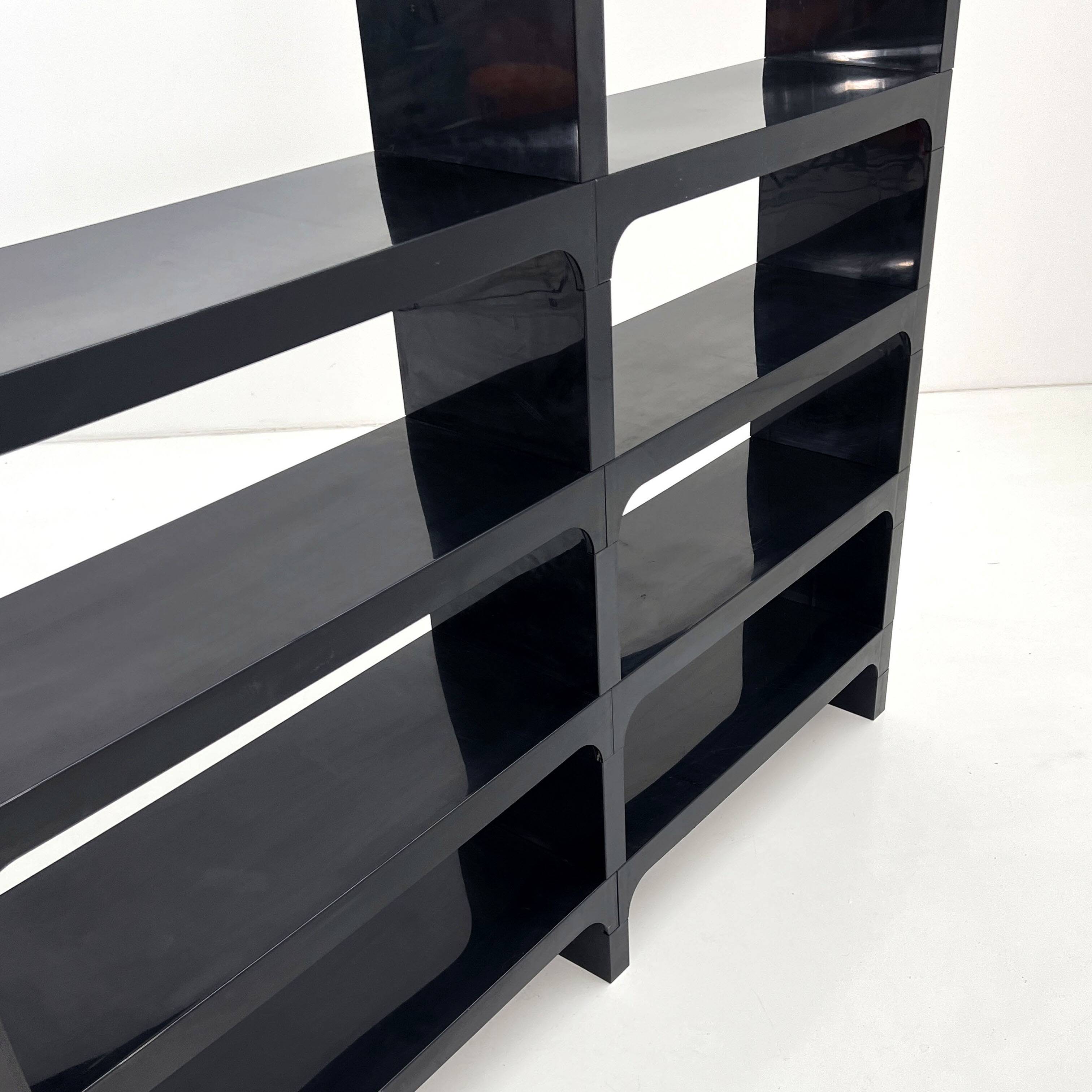 Modular black shelf by Olaf Von Bohr for Kartell, 1970