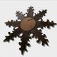 "Witch mirror 'Sun' in gilded wood with acanthus leaf decoration"