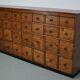 Large German Pine Industrial Apothecary / Shop Cabinet, 1950s