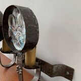 Vintage wall lamps in wrought iron and Murano glass paste from the 50s and 60s
