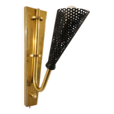 Applique avec réflecteur en rigitulle (métal perforé) des années 50