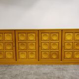 Graphical brutalist credenza, 1970s