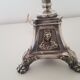 Silver metal lamp, old nineteenth electrified candle refurbished.