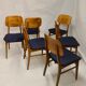 Set de six chaises design année 60 ,70 bois latté traditionnel