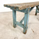 Light blue painted wooden farmhouse bench