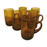 Tasses à sangria en verre ambré