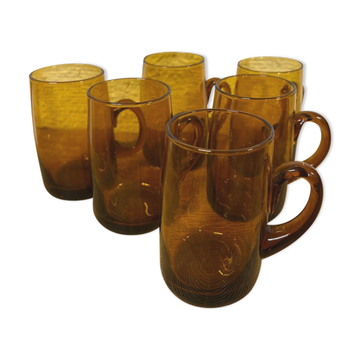 Tasses à sangria en verre ambré