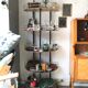 Vintage metal shelf half moon