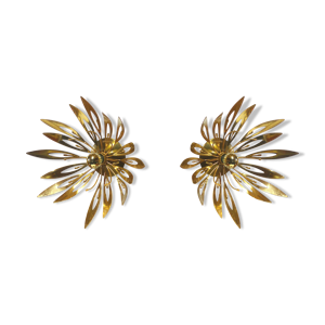 Paire d'appliques fleurs