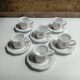 6 tasses Niderviller blanches et roses à décor de fleurs