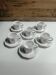 Lot of 6 white and pink flower Niderviller cups.