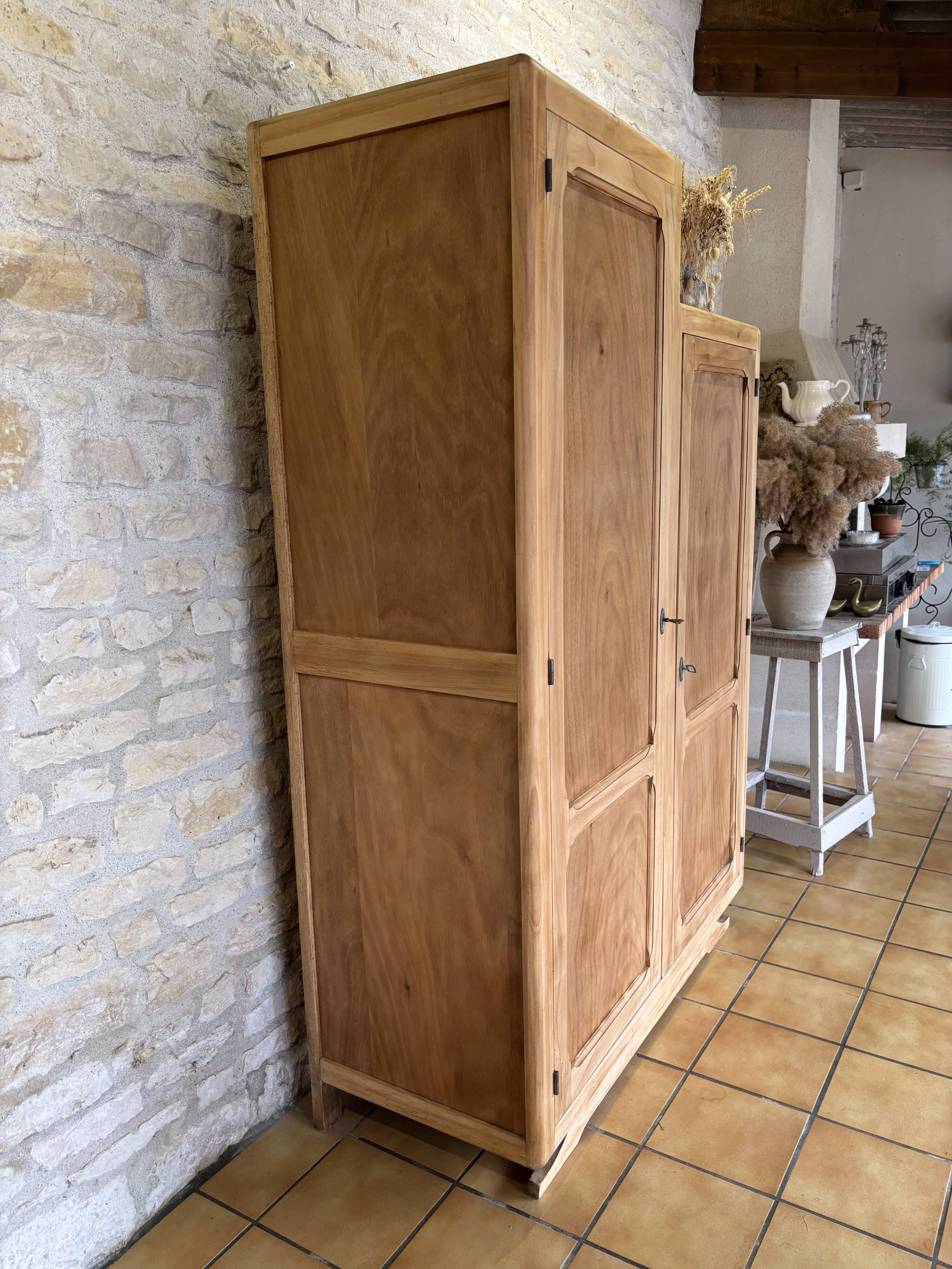 Asymmetrical Wardrobe in Raw Wood