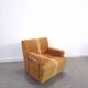 Vintage 1970s retractable lounge chair – Ochre yellow brown, sofa bed