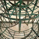 Porte plante demi-lune en fer forgé vert 1930