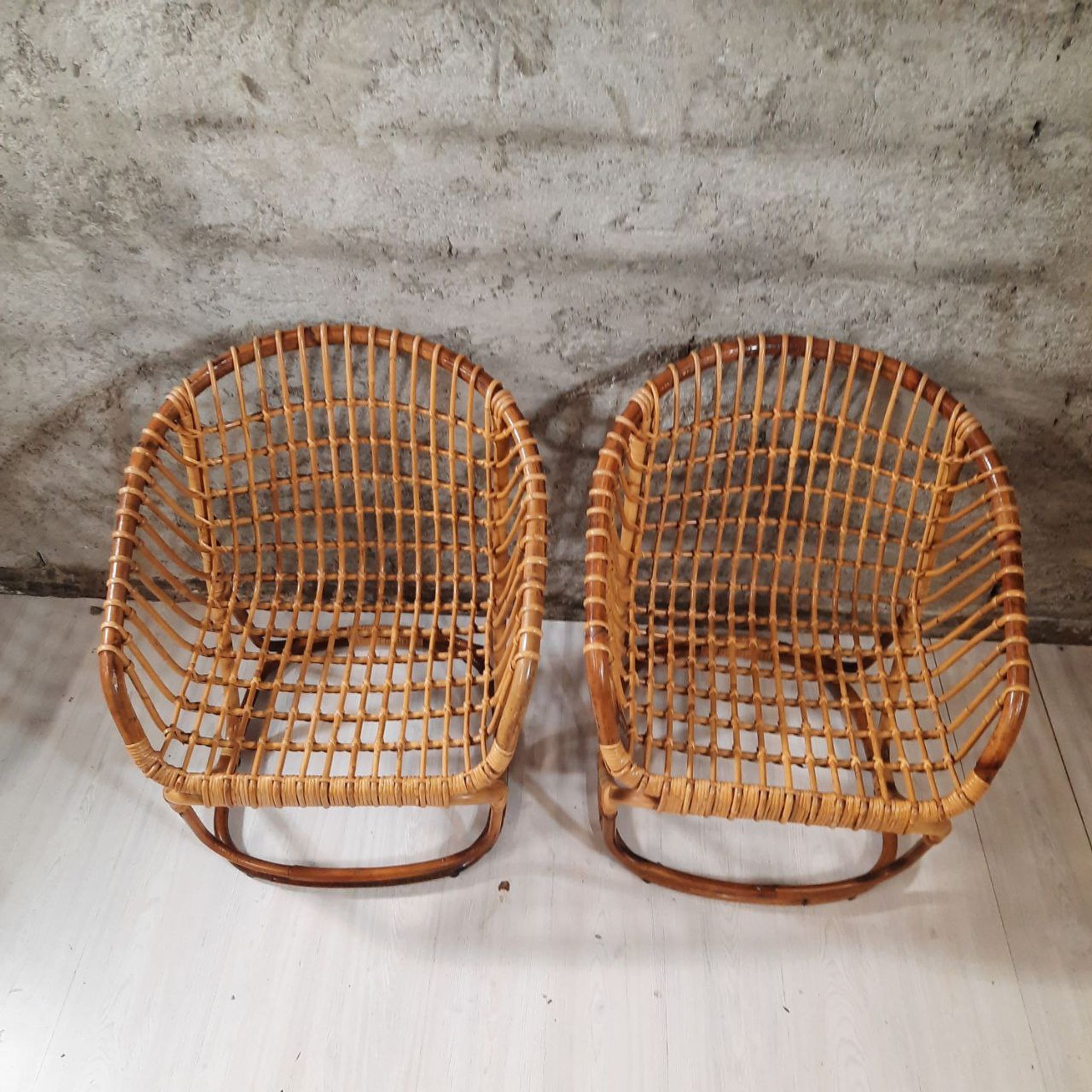 Living room - sofa, pair of armchairs - bamboo