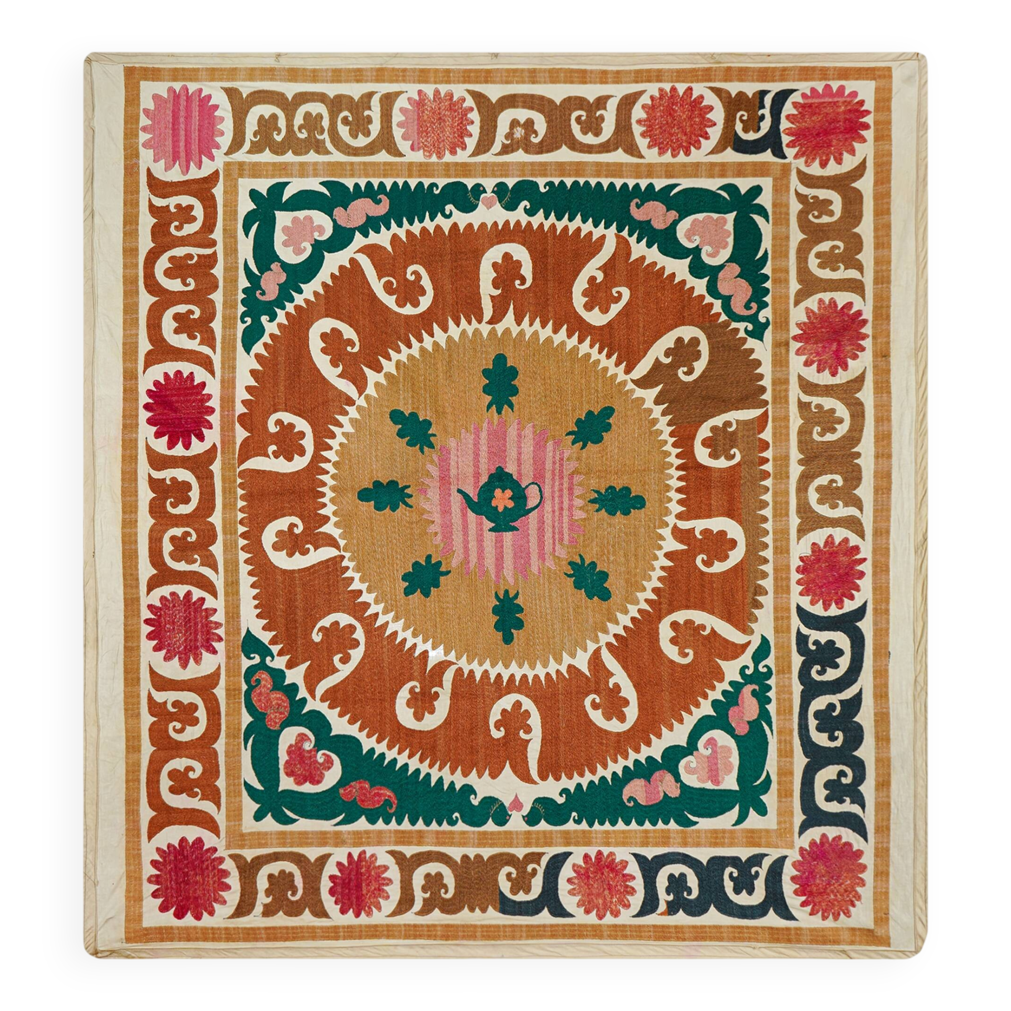 Vintage Turkish hand-knotted rug 130x136 cm