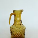 Pichet ananas en verre jaune ambré