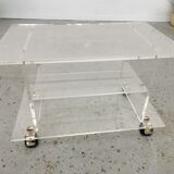 Vintage TV furniture David Lange plexiglass