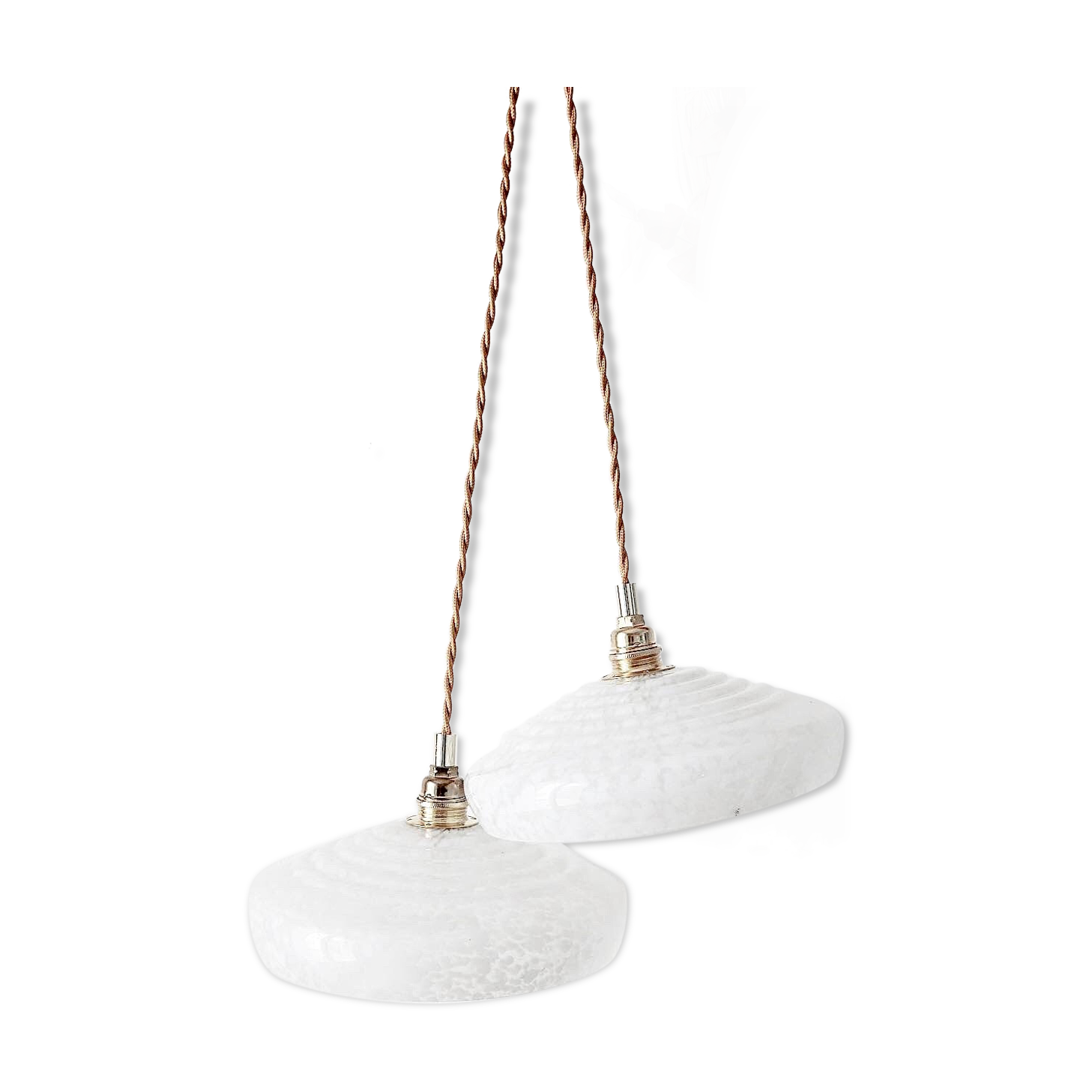 Pair of Clichy glass pendant lamps