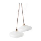 Pair of Clichy glass pendant lamps