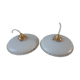 Pair of suspensions in pleated opaline and rounded border 30-40s