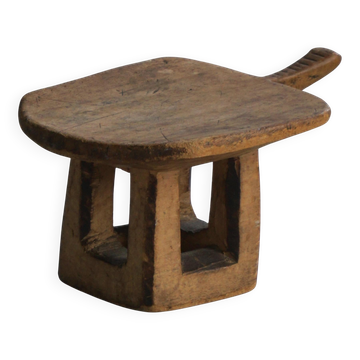 Tabouret Lobi en bois sculpté à la main, milieu du 20e siècle, Burkina Faso, Afrique