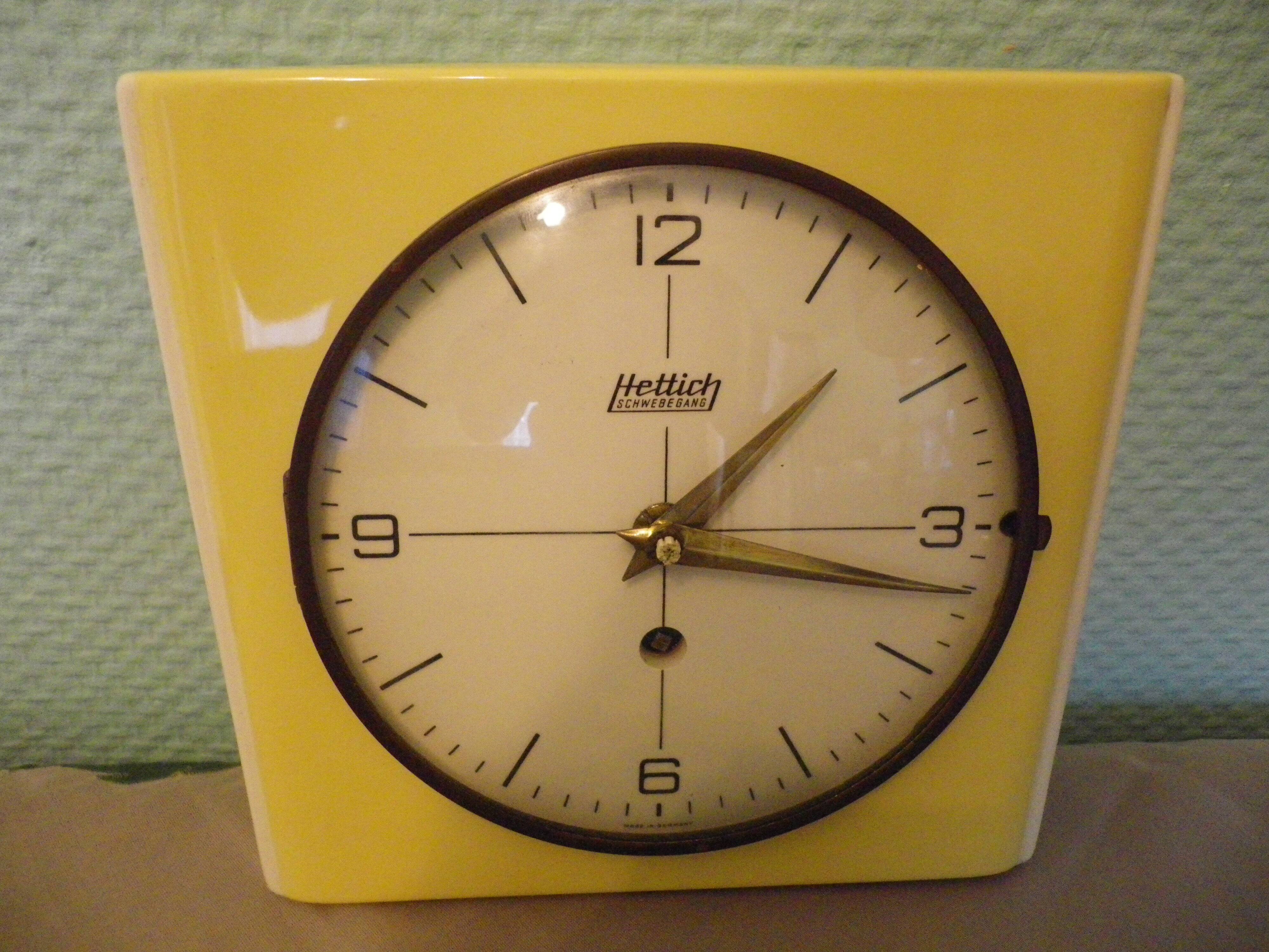 Ceramic wall clock brand hettich germany 1950
