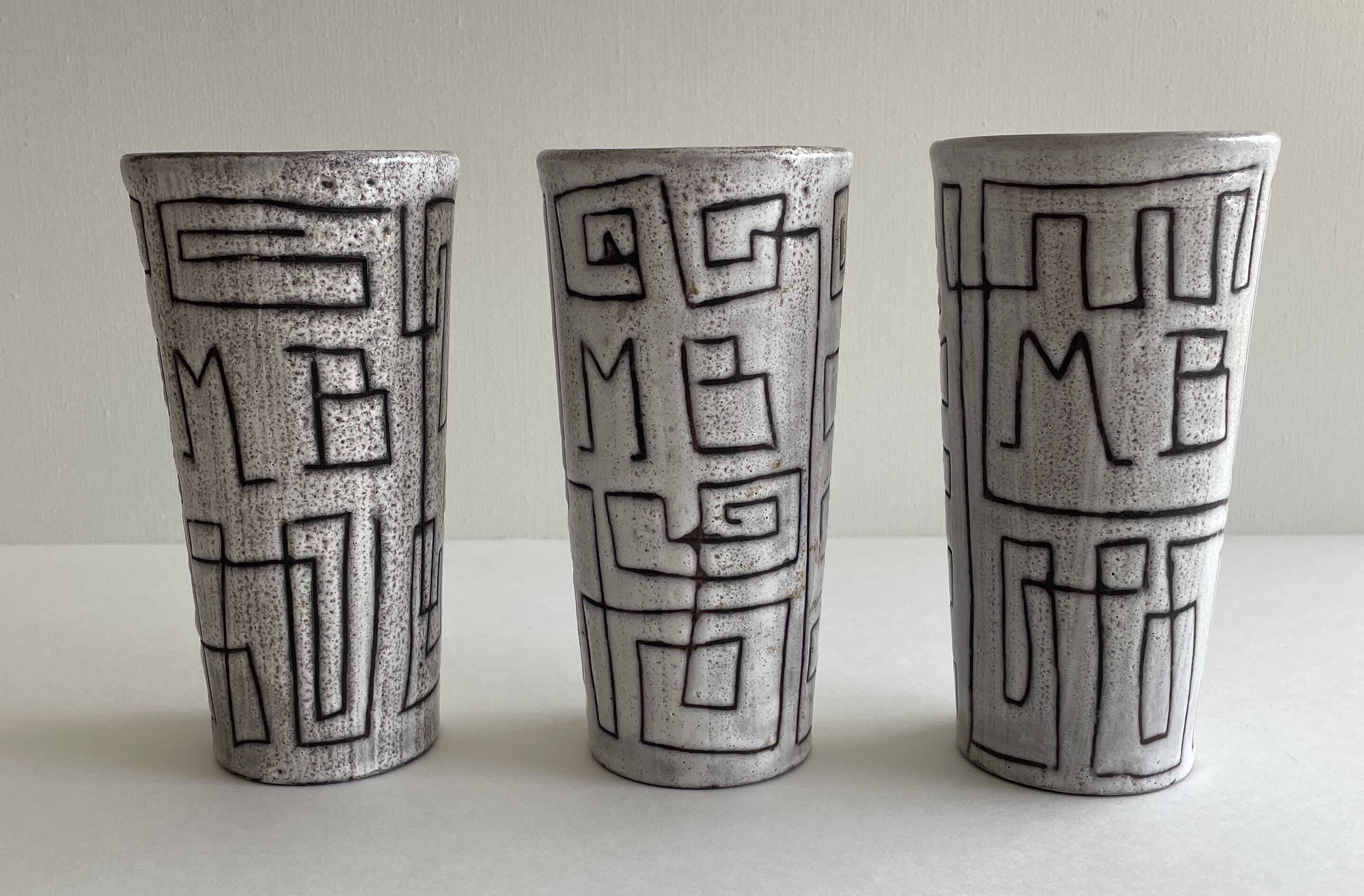 Large goblets for orangeade or small ceramic vases from the 1960s-70s.