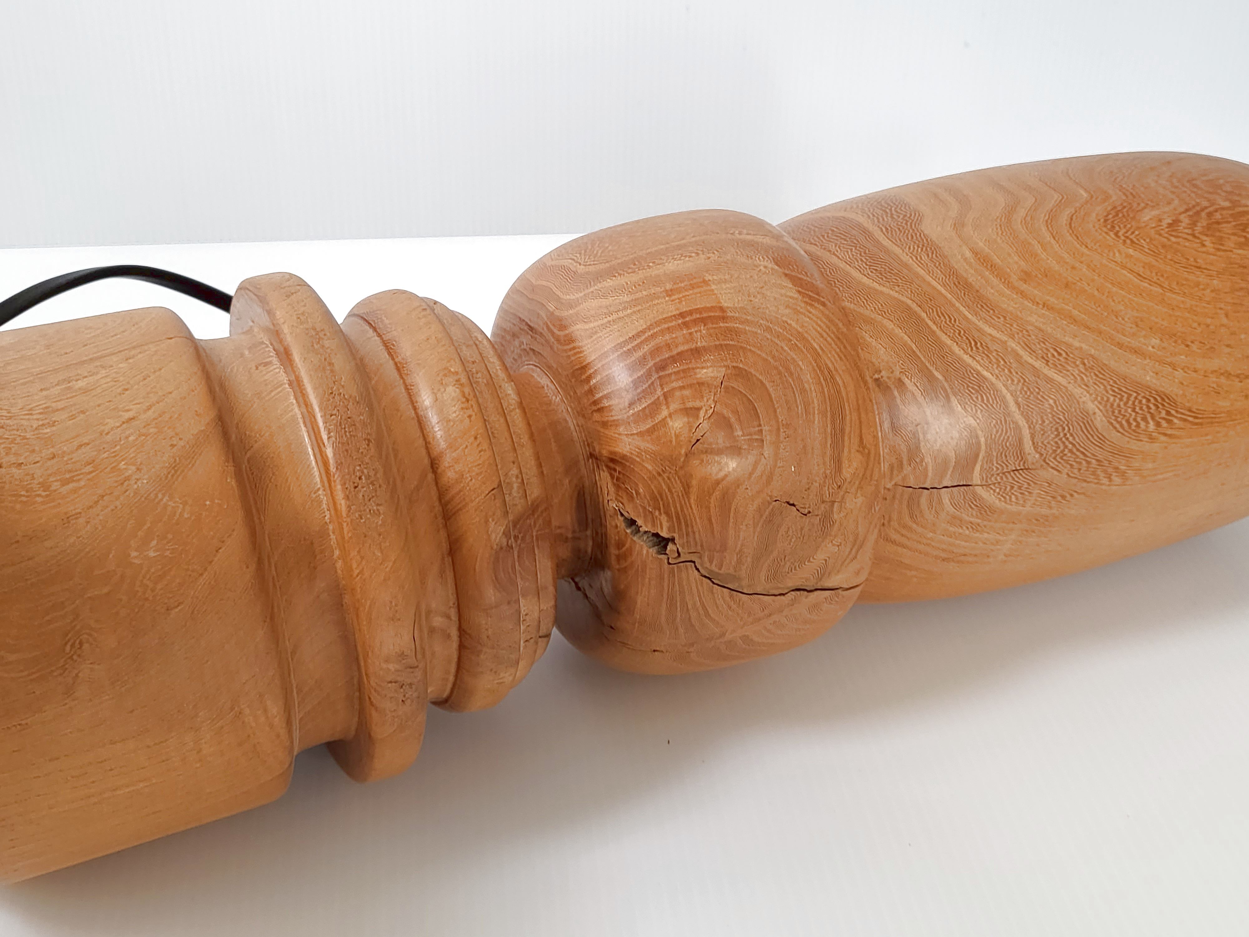 Wooden lamp foot turned vintage 1970