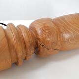 Wooden lamp foot turned vintage 1970