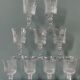 Set of 9 antique foot glasses in cut crystal
