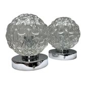 Pair of vintage glass globe chrome wall lights