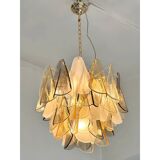 Contemporary Modern Multicolour Amber "Rondini" Murano Chandelier by Simoeng