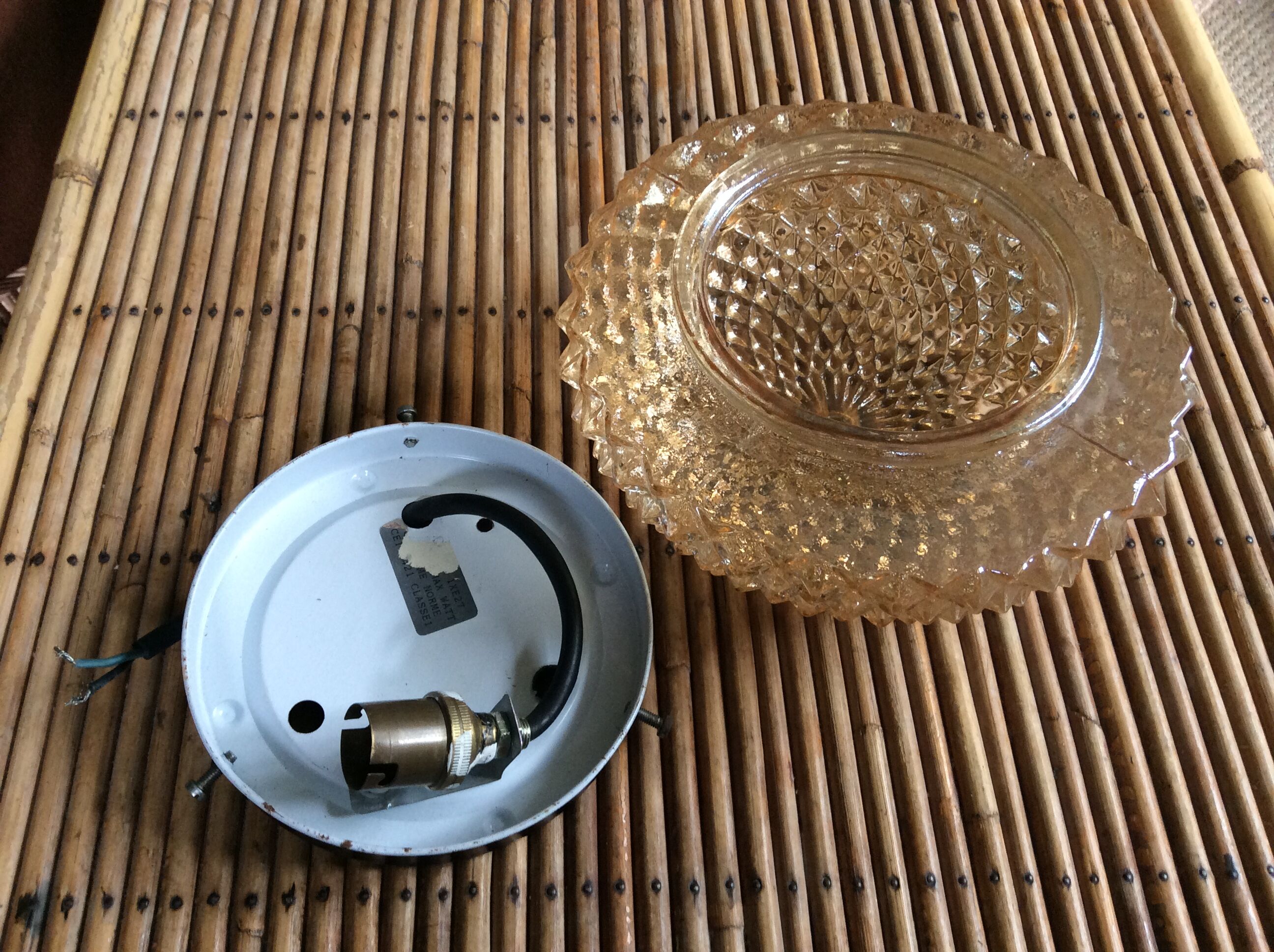 Molded glass ceiling light