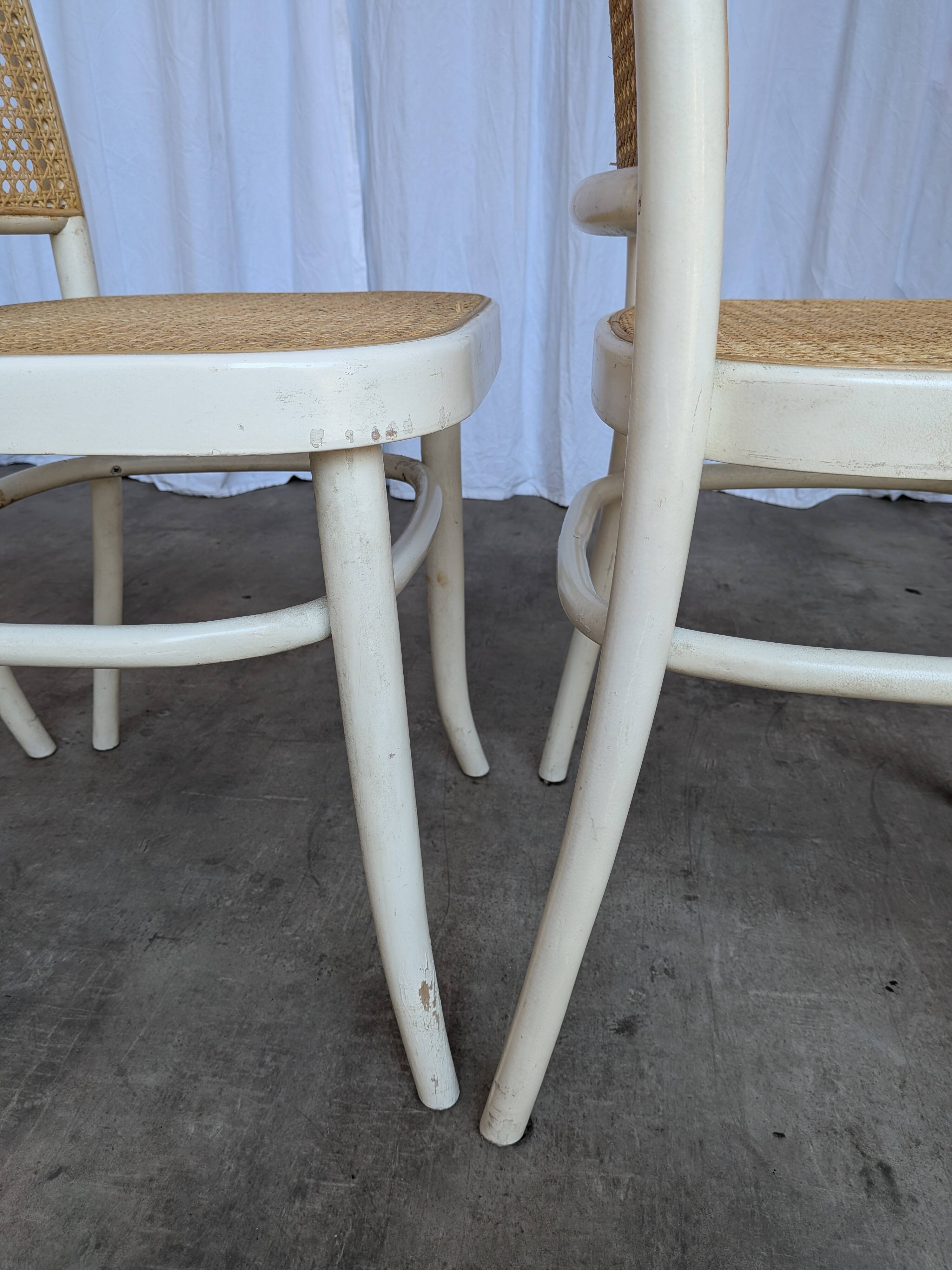 Set of 4 Thonet Style 811 Cane Chair: Josef Hoffman Mid-Century Modern Furn