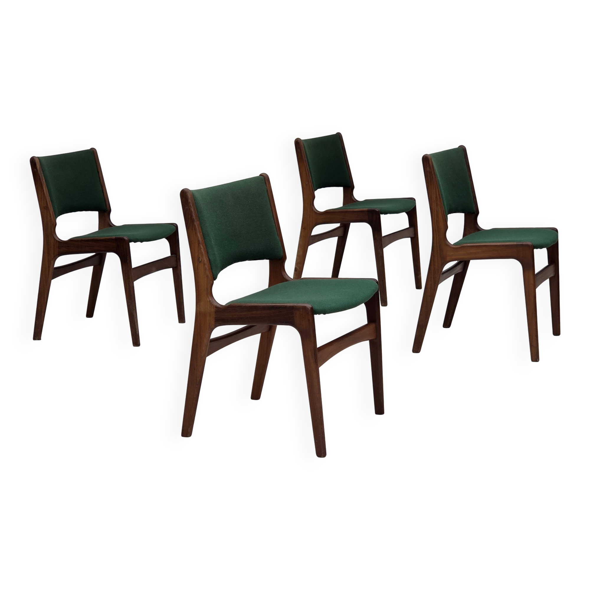 1960s, Danish design by Erik Buch, set of 4 dining chairs model 89.