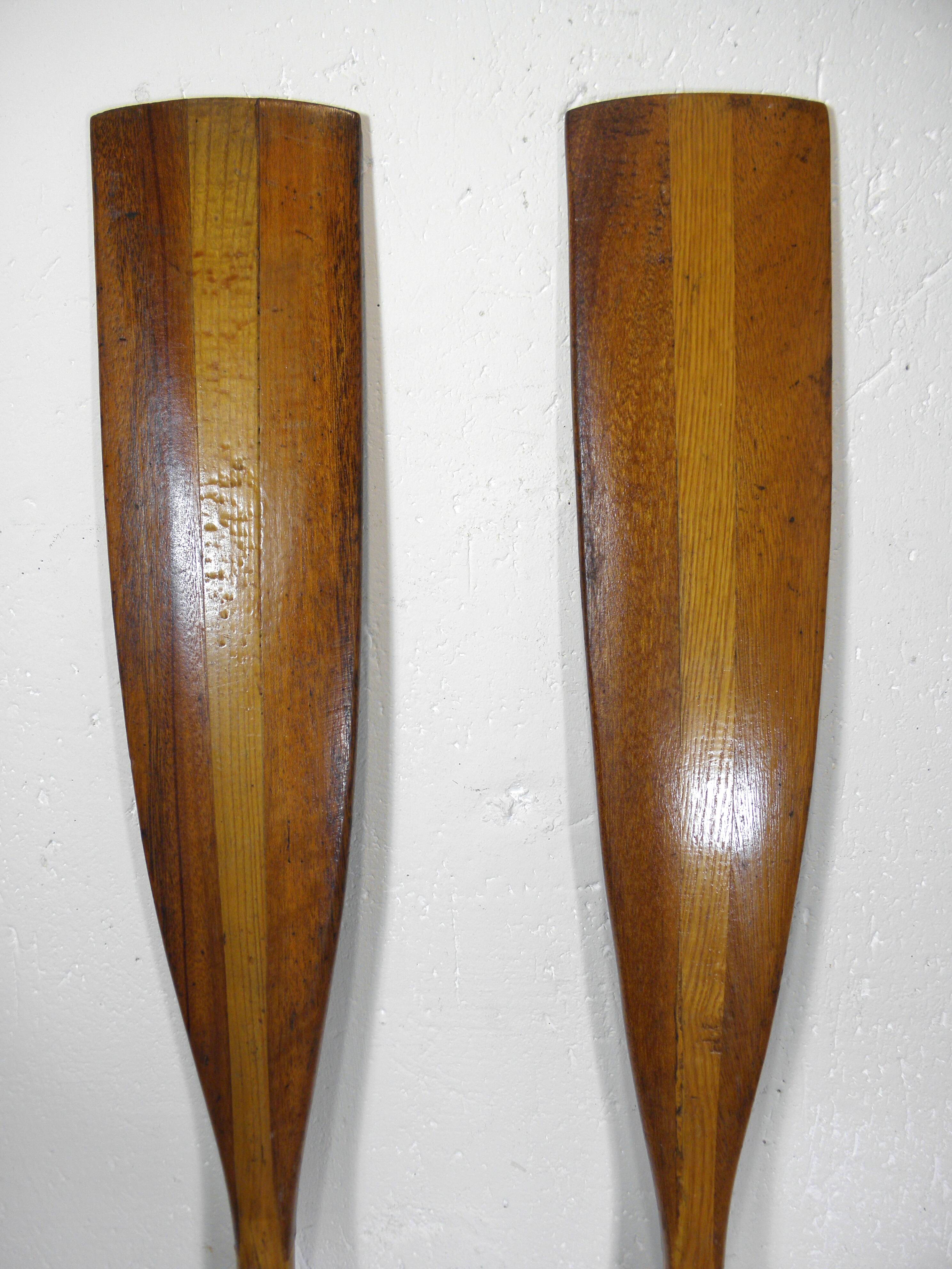 Pair of wooden oars