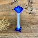 Vintage blue blown glass vase