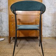 Pair of vintage suede chairs with metal legs from Arper.