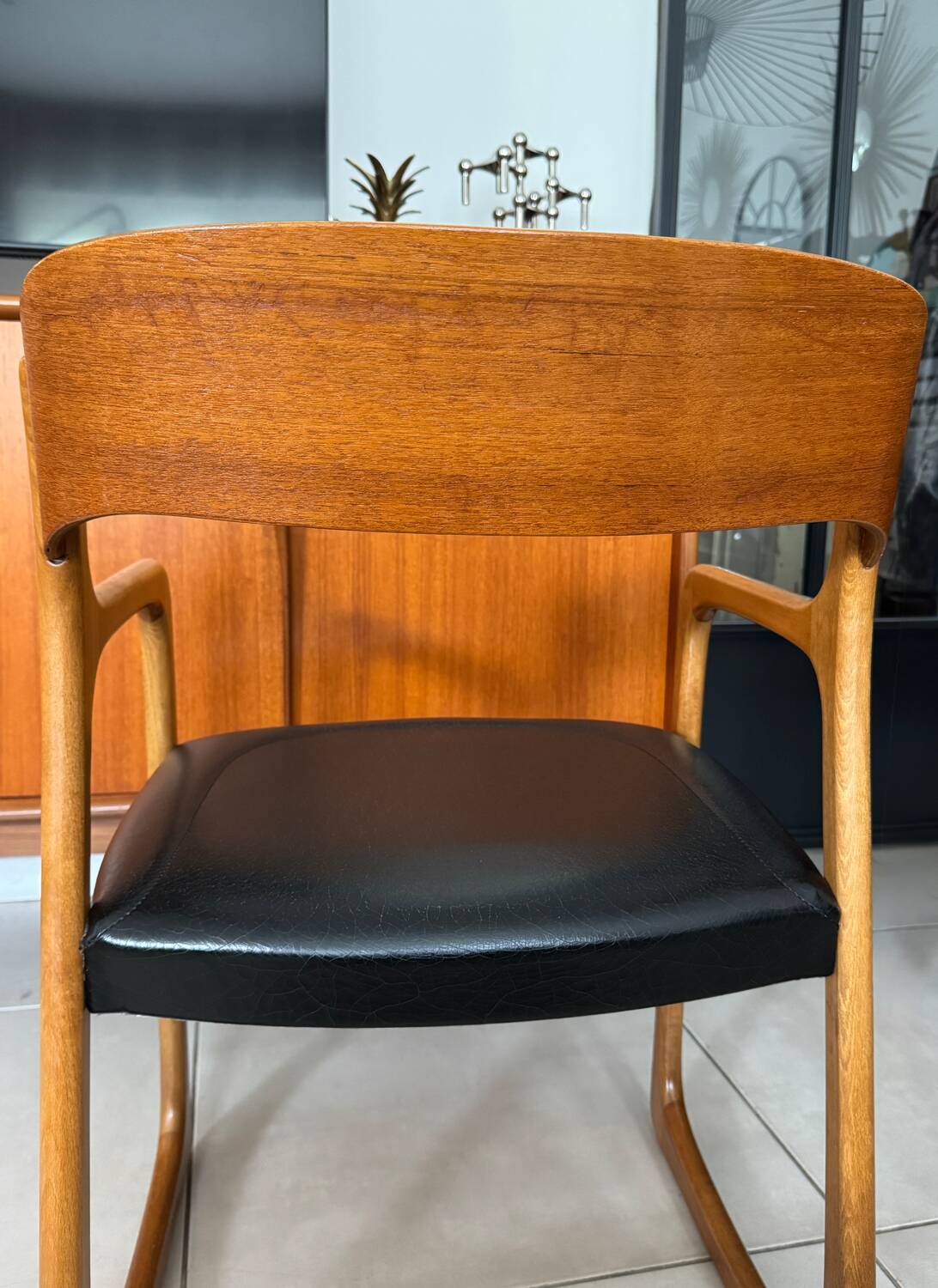 Vintage Baumann sleigh armchair