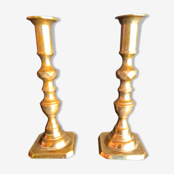 Pair of copper candle holders - Peerage England