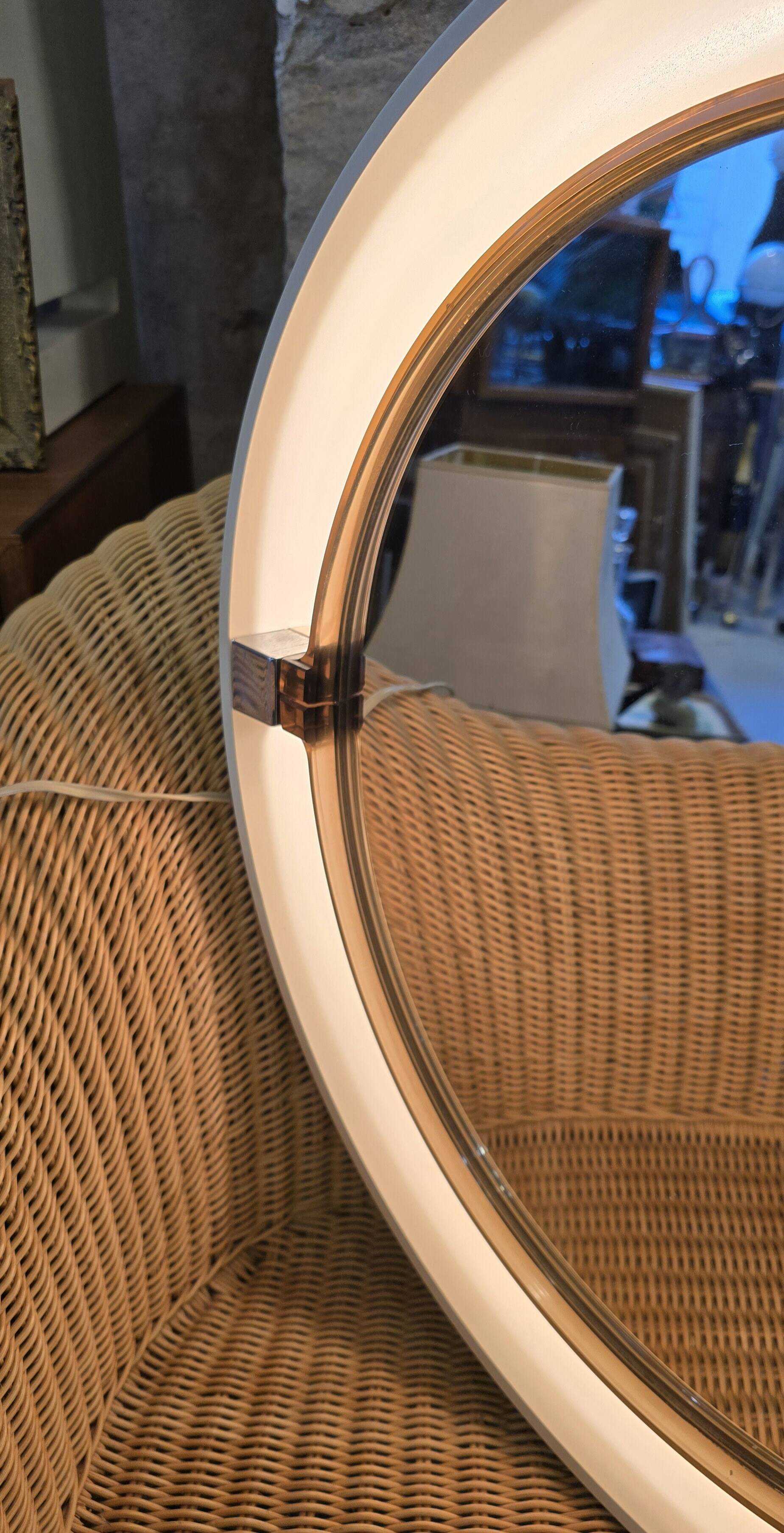 Vintage bathroom mirror allibert a41 backlit space age 1970