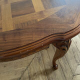 Louis XV style extendable oval wooden dining table