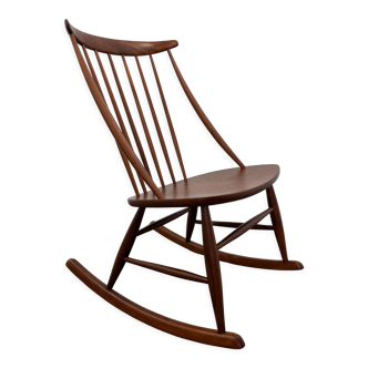 Mid-Century Rocking Chair by Illum Wikkelsø for Niels Eilersen