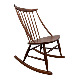 Rocking chair par Illum Wikkelsø pour Niels Eilersen