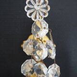 Pair of wall lamps two bronze lights with grapevines and crystal garlands – Louis XV style