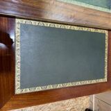 Bureau plat de style Empire en acajou et cuir vert