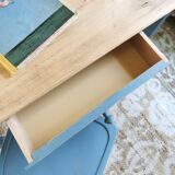 Blue patinated desk and chair