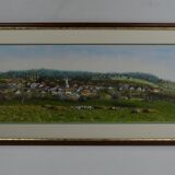 Eliane lienard (xxth century) pastel "landscape of rantechaux in the doubs" signed lower right